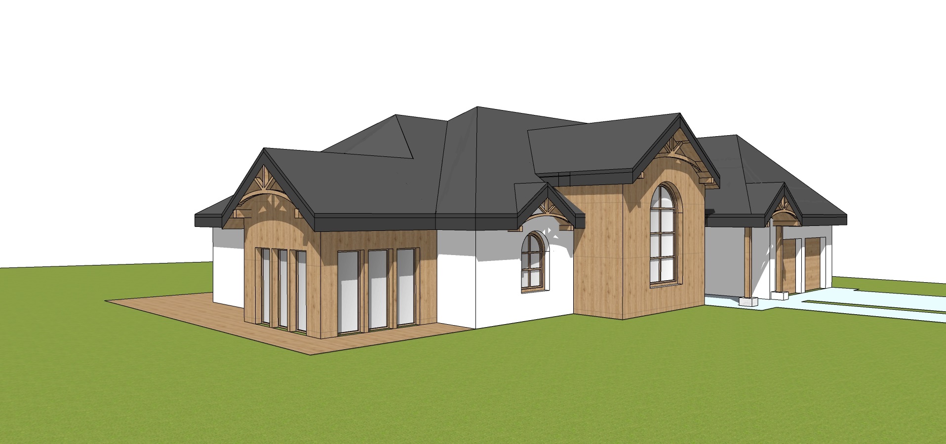 widok na elewację ogrodową