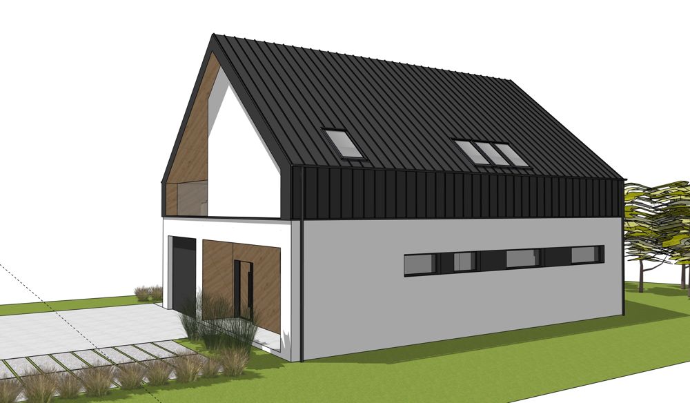 Model budynku - budynek o spokojnej, uporządkowanej formie, w którym technologia służy architekturze, a nie dominuje nad nią.