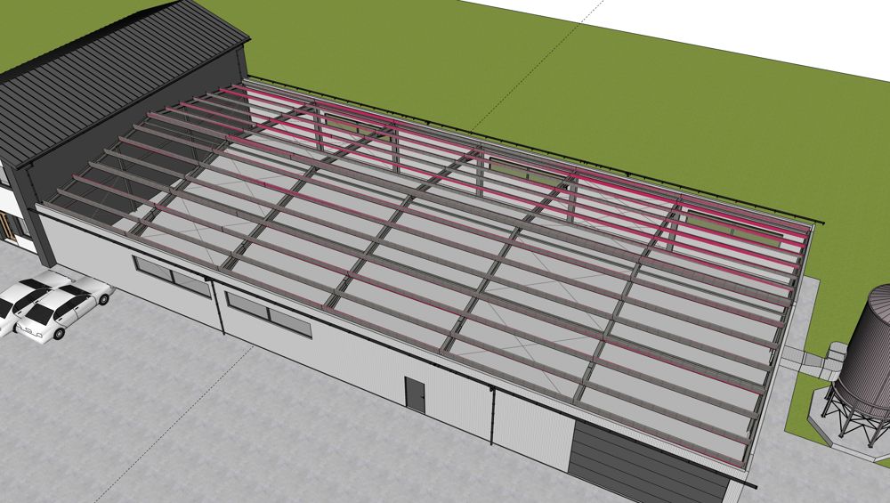 Model budynku - indywidualny projekt konstrukcji hali stalowej