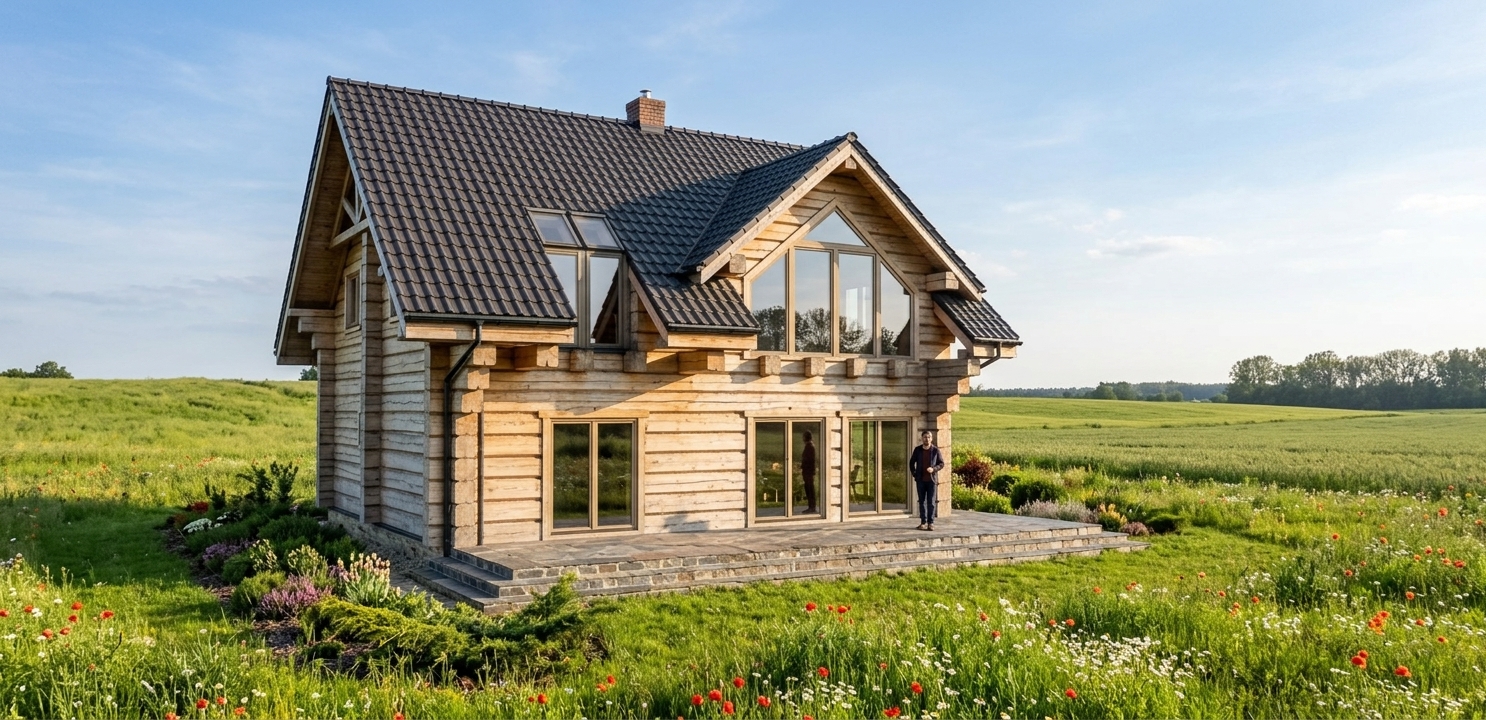 DOM INSPIROWANY ARCHITEKTURĄ LUDOWĄ – projekt domu, Lidia Hordyniak
