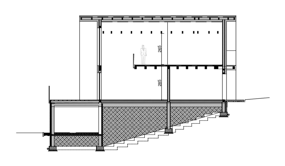Przekrój przez budynek